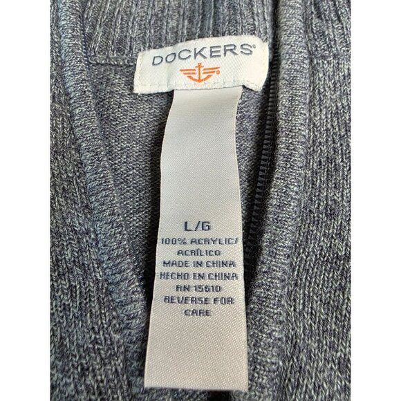 Dockers Mens Colorblock Acrylic Half-Zip Sweater L/G Gray/Burgundy - Picture 3 of 10